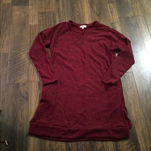Burgundy sweater dress